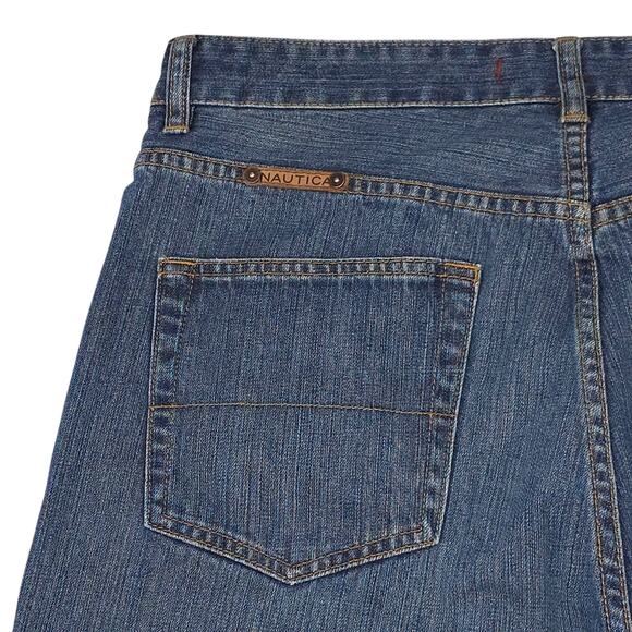 Nautica Jeans Mens 34x32 Blue Straight Leg Relax Fit Classic Denim Cotton - Picture 10 of 13